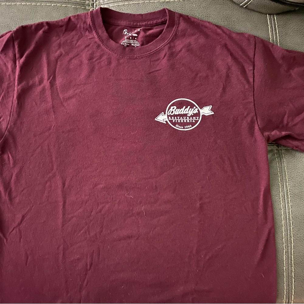 Buddy’s Pizza Maroon Staff T-Shirt Medium